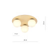 Plafonnier Design Kenzo Métal et Verre 3 lampes Boules Beiges Style Minimaliste 