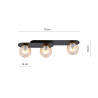 Plafonnier Design Plaza Métal 3 lampes Boules Ambrées Style Minimaliste 