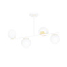 Plafonnier Design Floki Métal 4 lampes Déportées Blanches et Dorées Style Minimaliste 