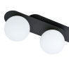 Plafonnier Design Plaza Métal 3 lampes Boules Blanches Style Minimaliste 