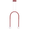 Lampe Suspendue Design Art déco Enigma Rouge 2 lampes métal et verre blanc chaud 2X2W