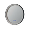 Miroir lumineux salle de bain Chauffant rond Design Noir LED 40W CCT Sergio