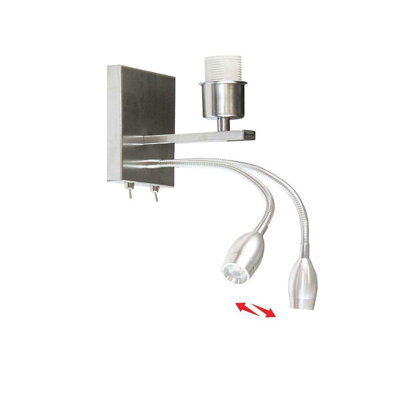 Applique ADDIS E27 + LED - acier / marron 