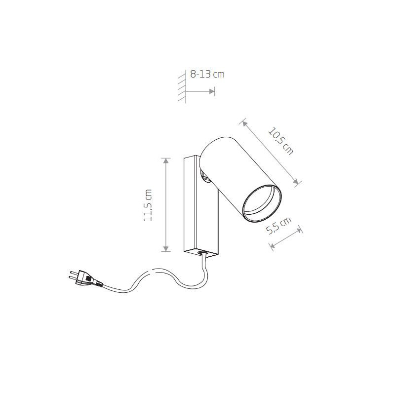 Applique avec câble MONO GU10 - blanc 