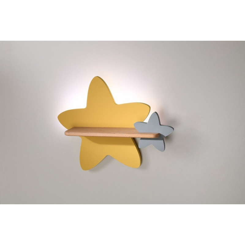 Applique avec étagère KIDS STAR LED 5W 4000K - jaune 