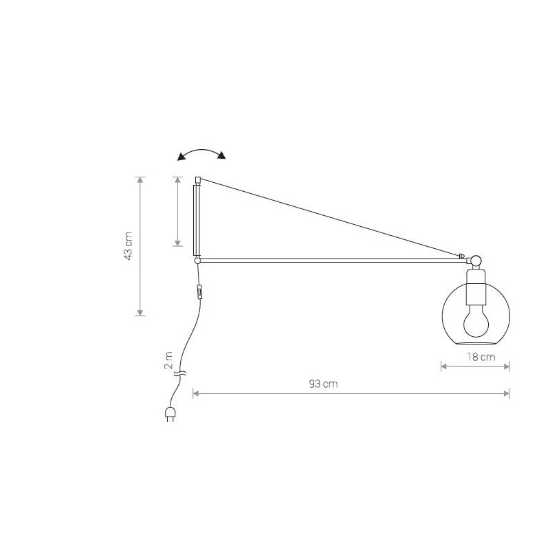 Applique CRANE E27 - noir 