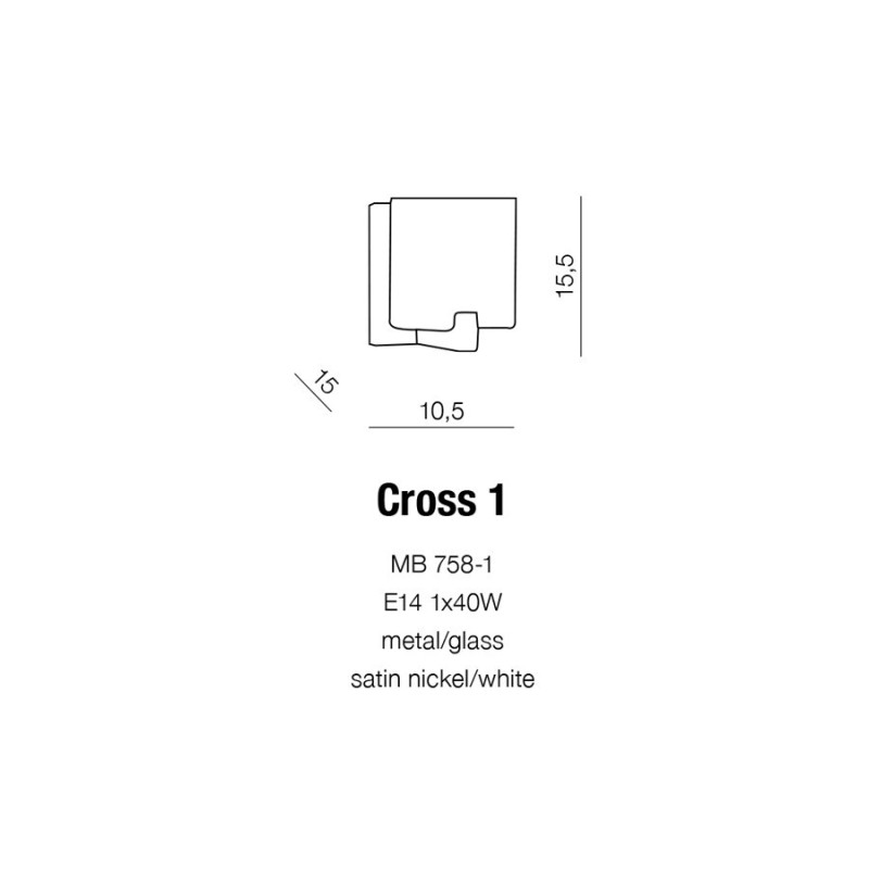 Applique CROSS 1 E14 aluminium 