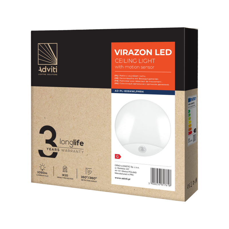 Applique de jardin VIRAZON LED 15W 4000K PIR IP44 - blanc 