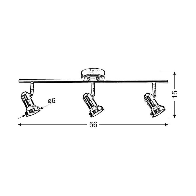 Applique et plafonnier ARKON bande 3xGU10 - nickel / chrome 