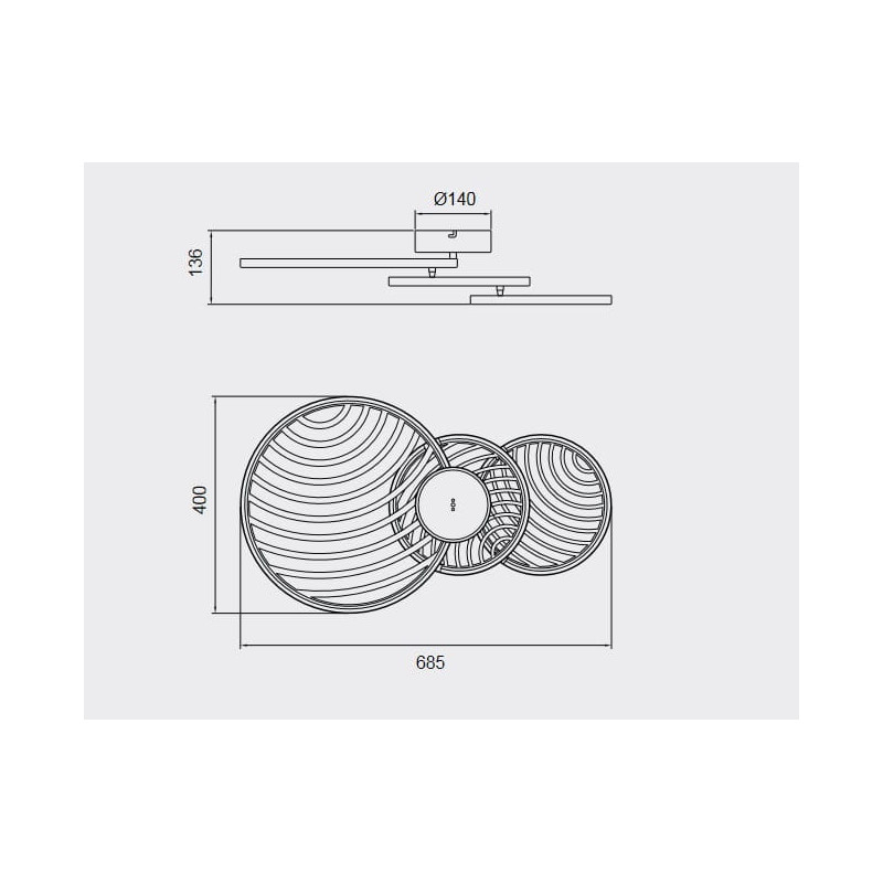 Applique et plafonnier COLLAGE LED 40W 3000K - noir 