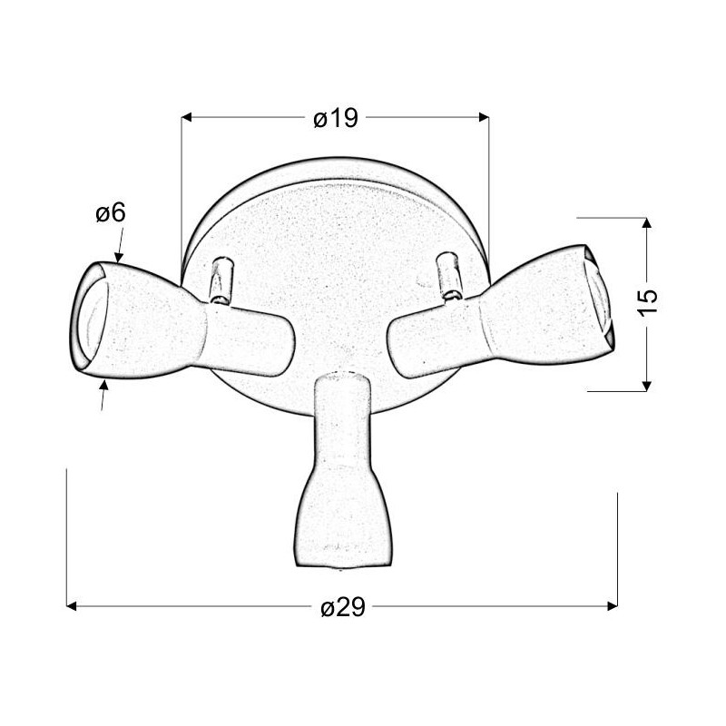 Applique et plafonnier PICARDO 3xE14 - blanc 