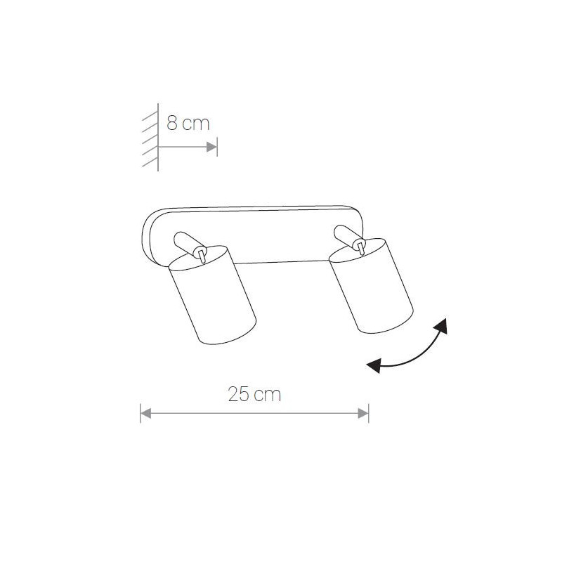 Applique EYE SPOT II bande 2xGU10 - graphite 