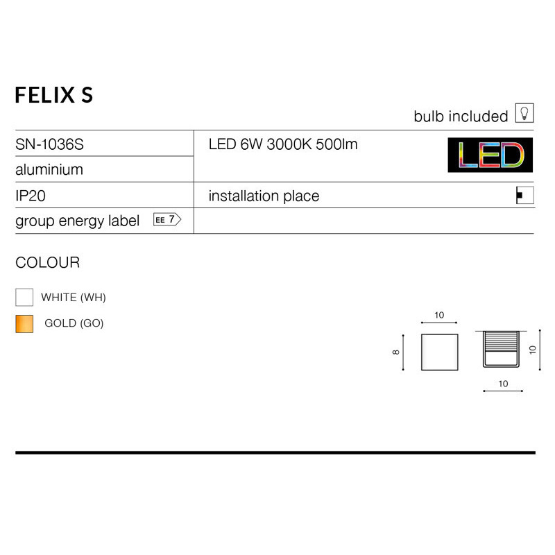 Applique FELIX S LED 6W or 