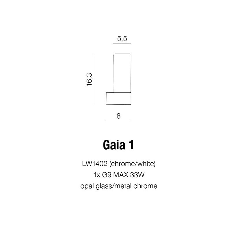 Applique GAIA 1xG9 P44 chromé 