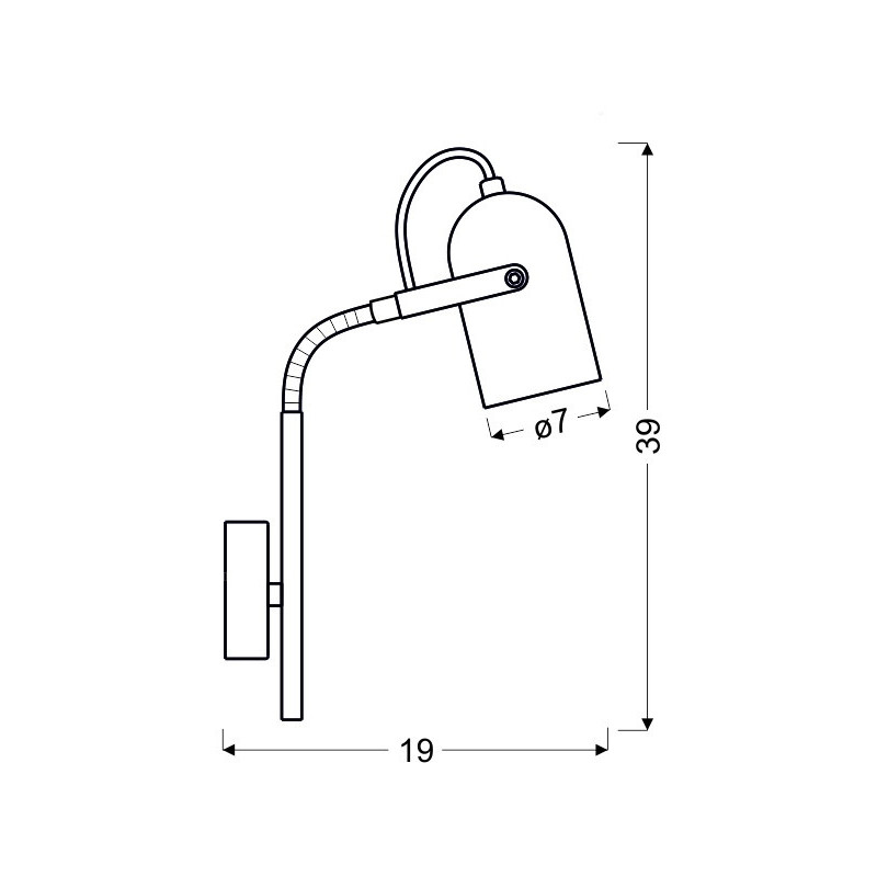 Applique GRIS sur bras d'extension E14 - gris 