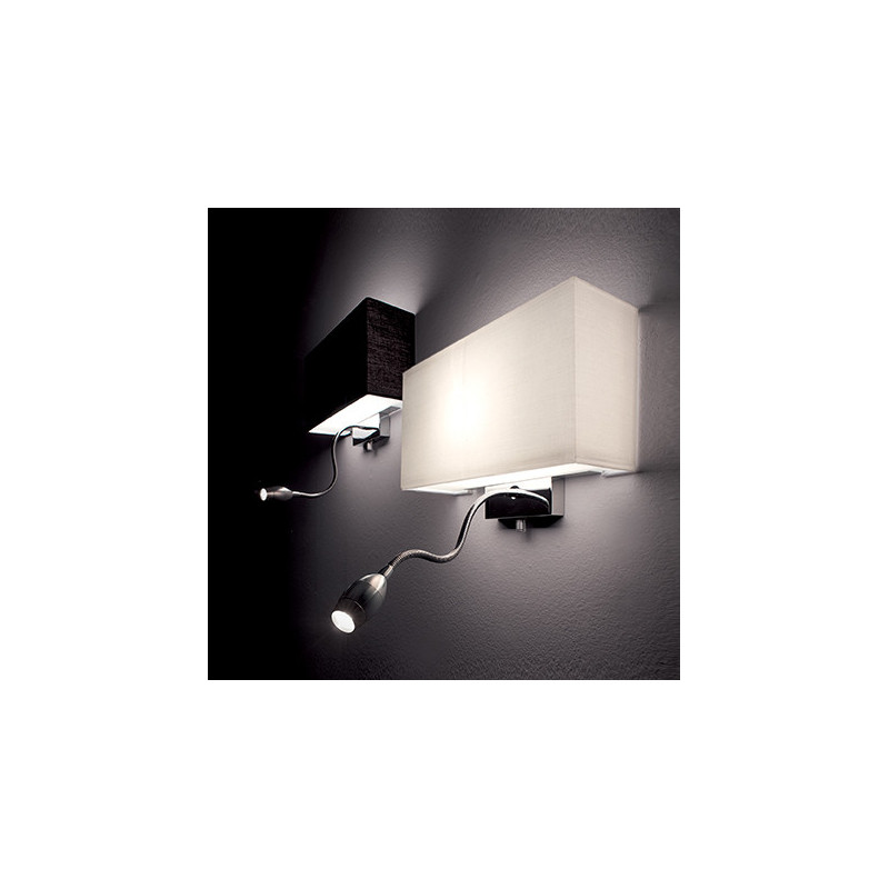 Applique HOTEL AP2 E27 + LED 1W - blanc 