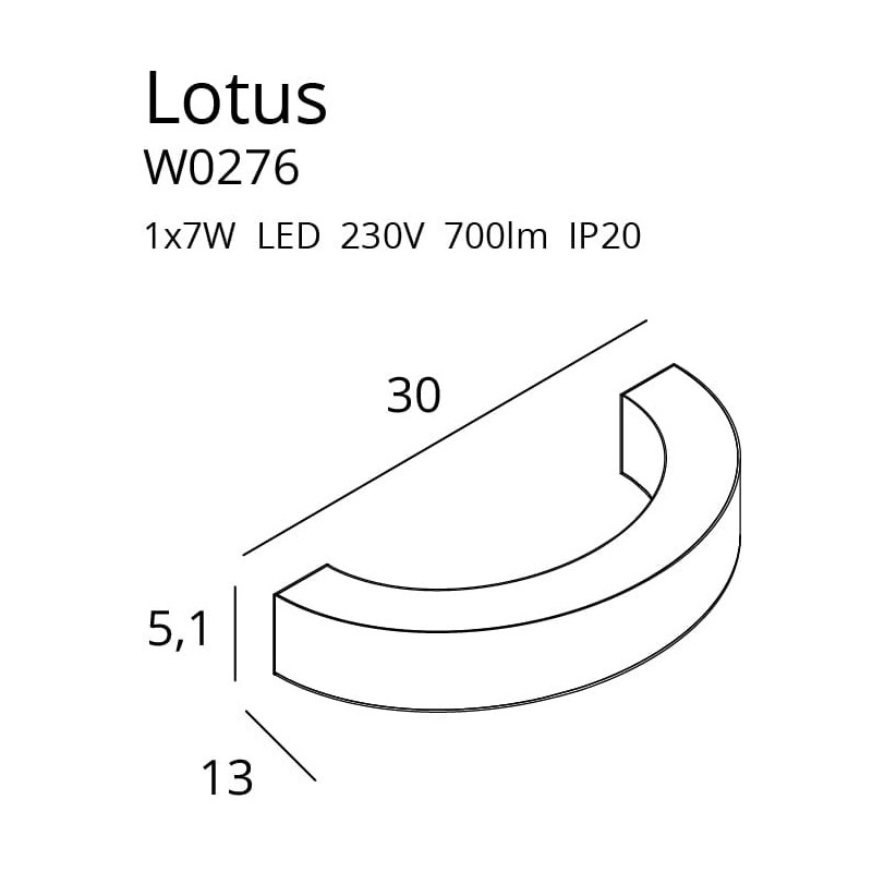 Applique LOTUS LED 7W 3000K - or 