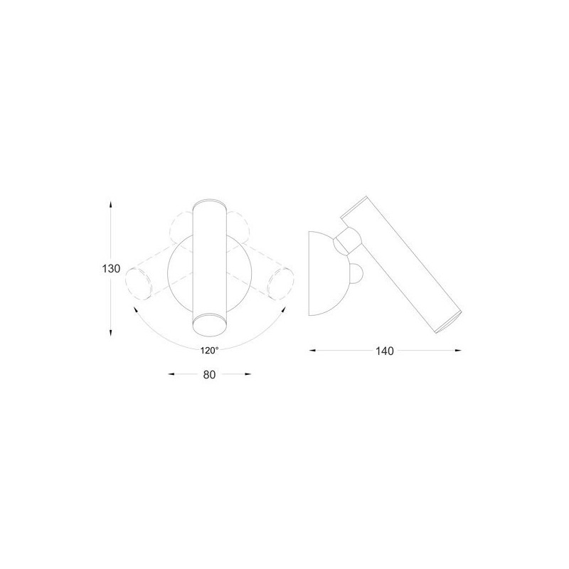 Applique LOYA LED 5W 3000K - chrome brillant 