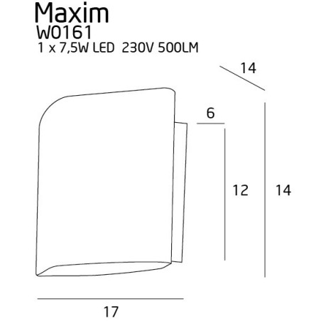Applique MAXIM LED 7,5W 3000K - blanc 