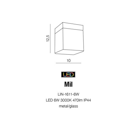 Applique MIL LED 6W IP44 blanc 