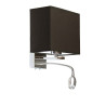 Applique murale ADDIS E27 + LED - chrome / marron 