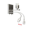 Applique murale ADDIS E27 + LED - chrome / marron 