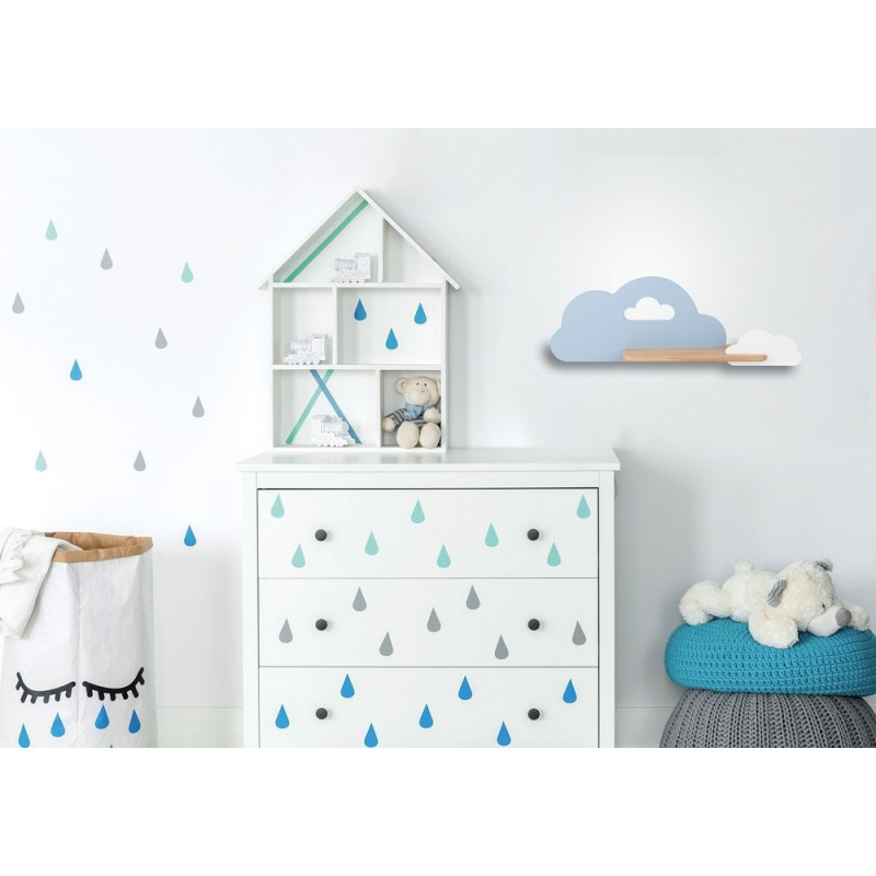 Applique murale avec étagère CLOUD LED 5W 4000K - bleu / blanc 