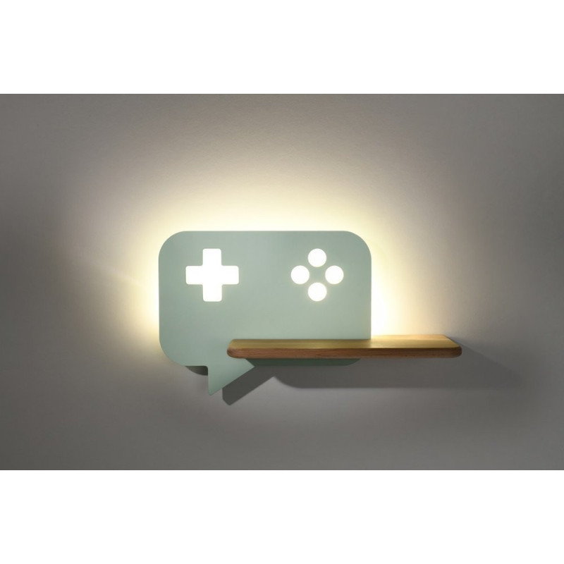 Applique murale avec étagère KIDS CONSOLE LED 5W 4000K - menthe 