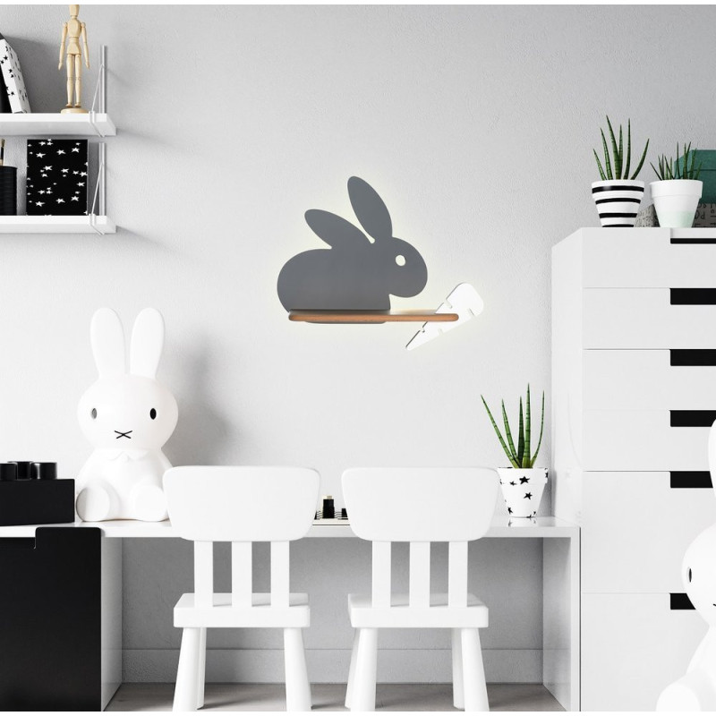 Applique murale avec étagère KIDS KRÓLIK LED 5W 4000K - gris 