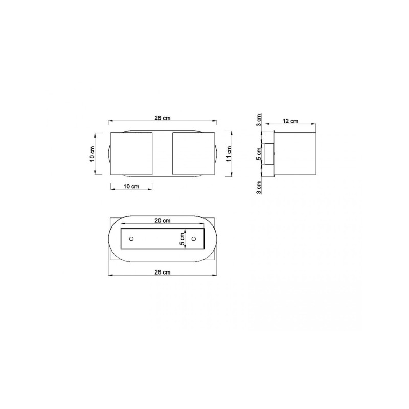 Applique ORBIS 2 G9 haut / bas - blanc 