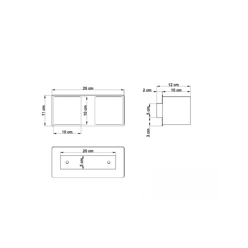 Applique QUAD 2 G9 haut / bas - gris 