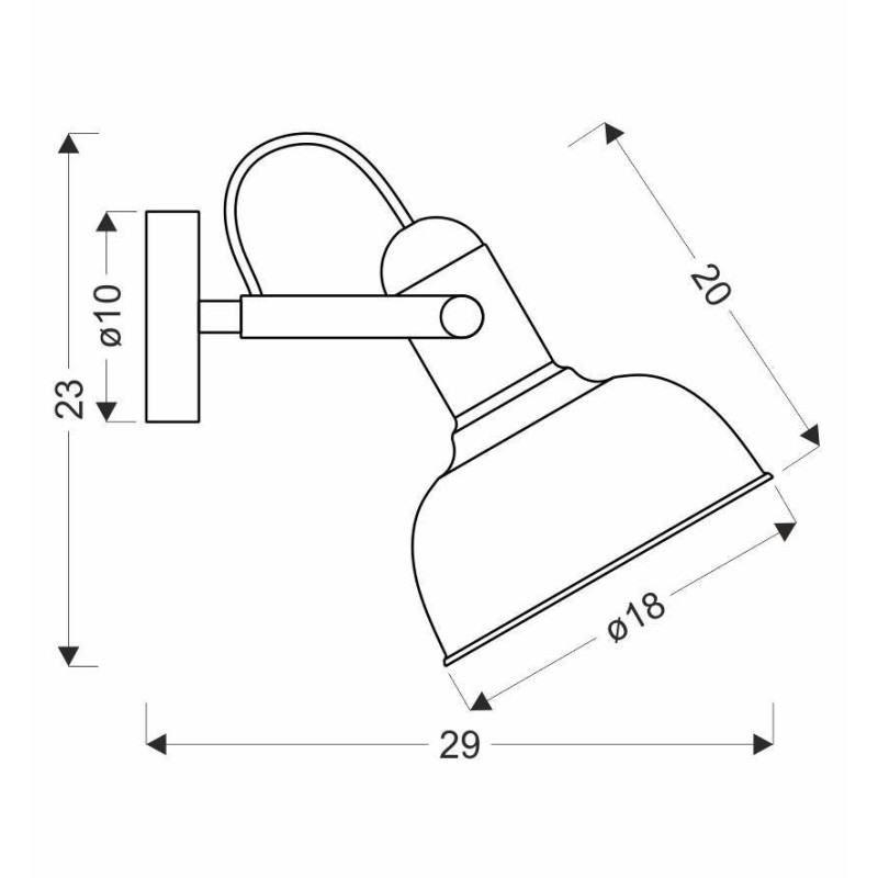 Applique RENO E27 - noir / cuivre 