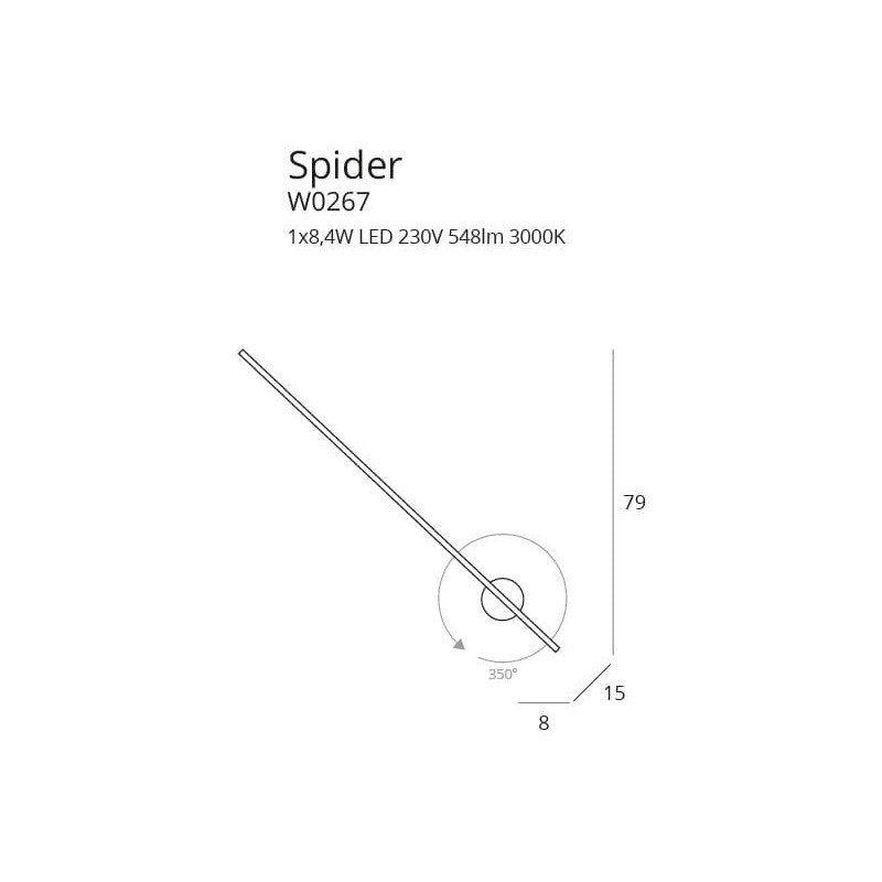 Applique SPIDER LED 8,4W 3000K IP44 - noir 