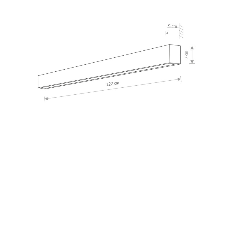 Applique STRAIGHT L 120 LED T8 22W 3000K - argent 