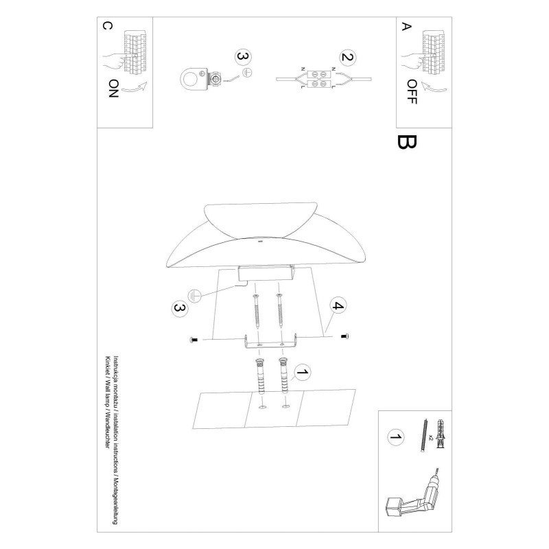 Applique TEAR G9 - blanc 