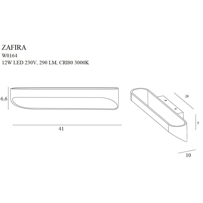 Applique ZAFIRA LED 12W 3000K - blanc 