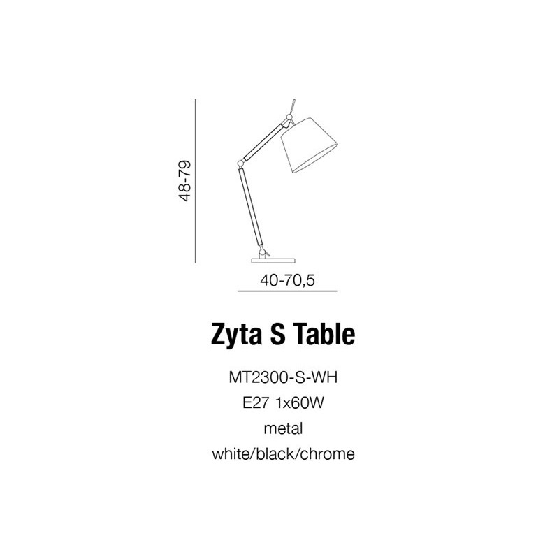 Corps Lampe de table ZYTA S TABLE - noir / chrome 