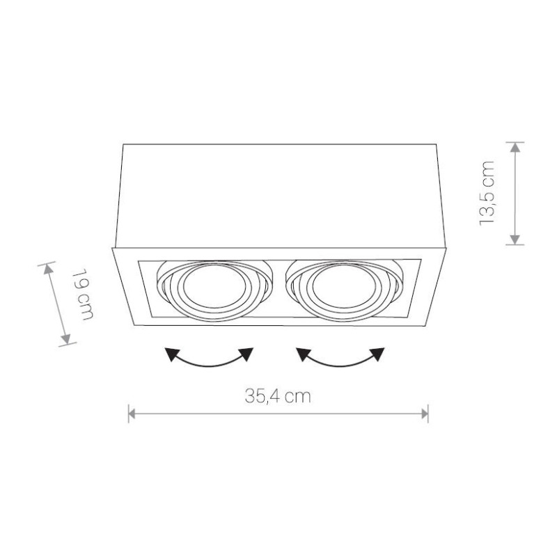 Downlight apparent BOX II ES111 2xGU10 - blanc 