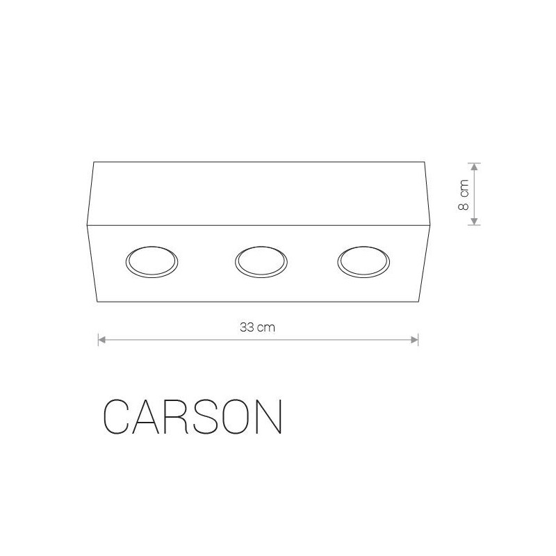 Downlight apparent CARSON III 3xGU10 - blanc / argent 