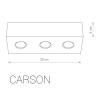 Downlight apparent CARSON III 3xGU10 - blanc / argent 