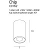 Downlight apparent CHIP LED 8W 4000K - blanc 