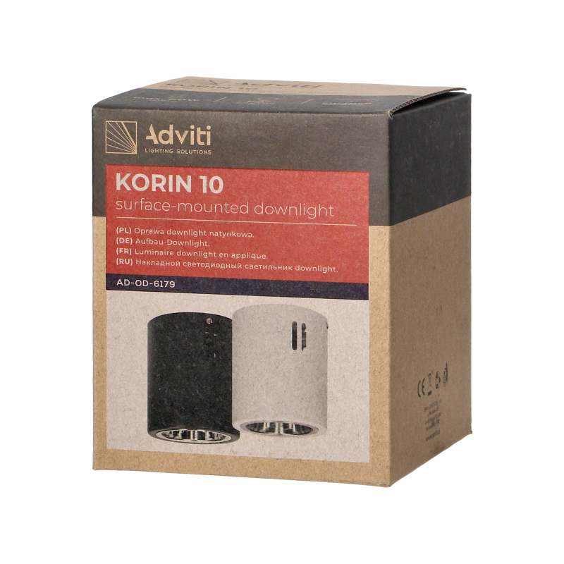 Downlight apparent KORIN10 E27 boule - noir 