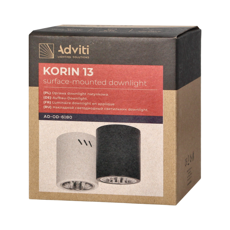 Downlight apparent KORIN13 E27 boule - noir 