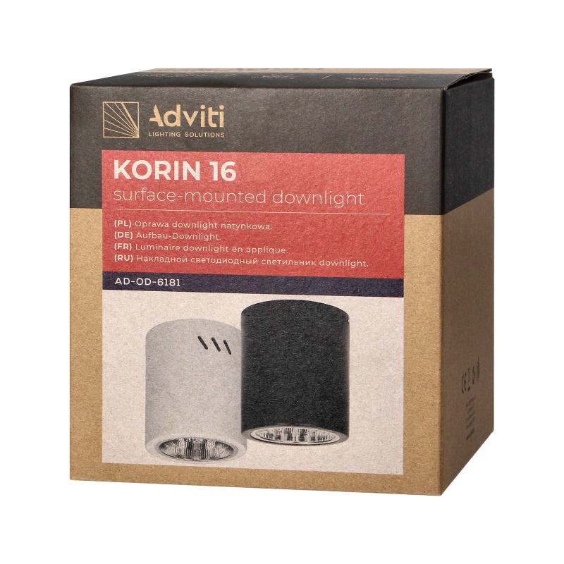 Downlight apparent KORIN16 E27 - noir 