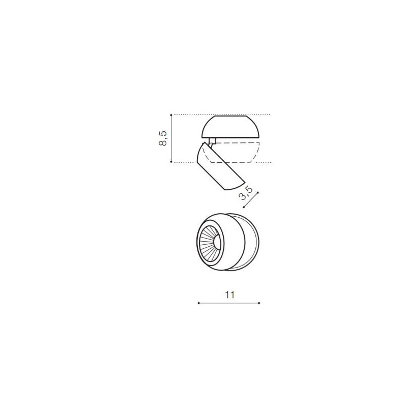 Downlight apparent OJOS LED 9W 3000K 24° - blanc 