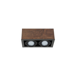 Downlight apparent orientable BOX 2xGU10 AR111 - marron / noir 