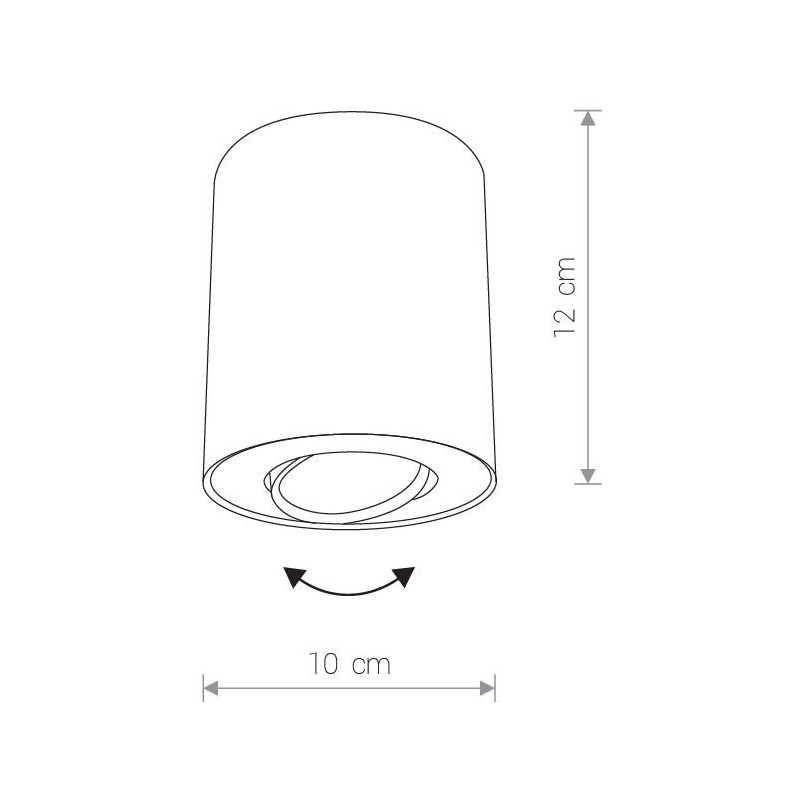 Downlight apparent orientable SET GU10 - blanc / argent 