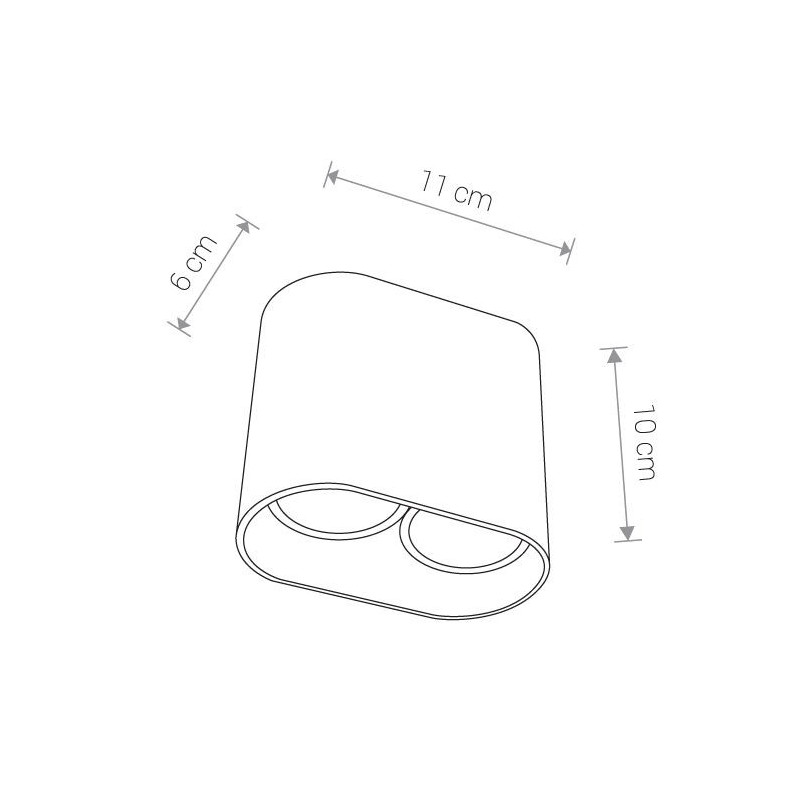 Downlight apparent PAG 2xGU10 - blanc 