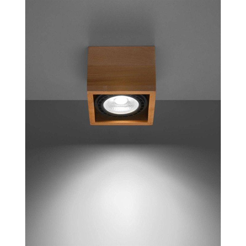 Downlight apparent QUATRO GU10 AR111 - bois naturel 