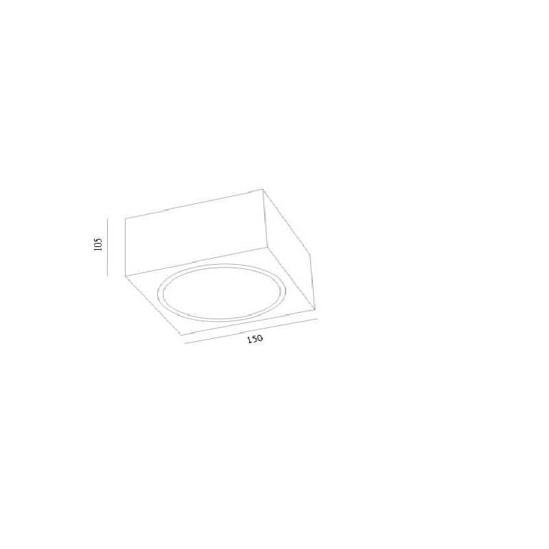 Downlight apparent RODOS PLUS GU10 AR111 15W 3000K - noir 